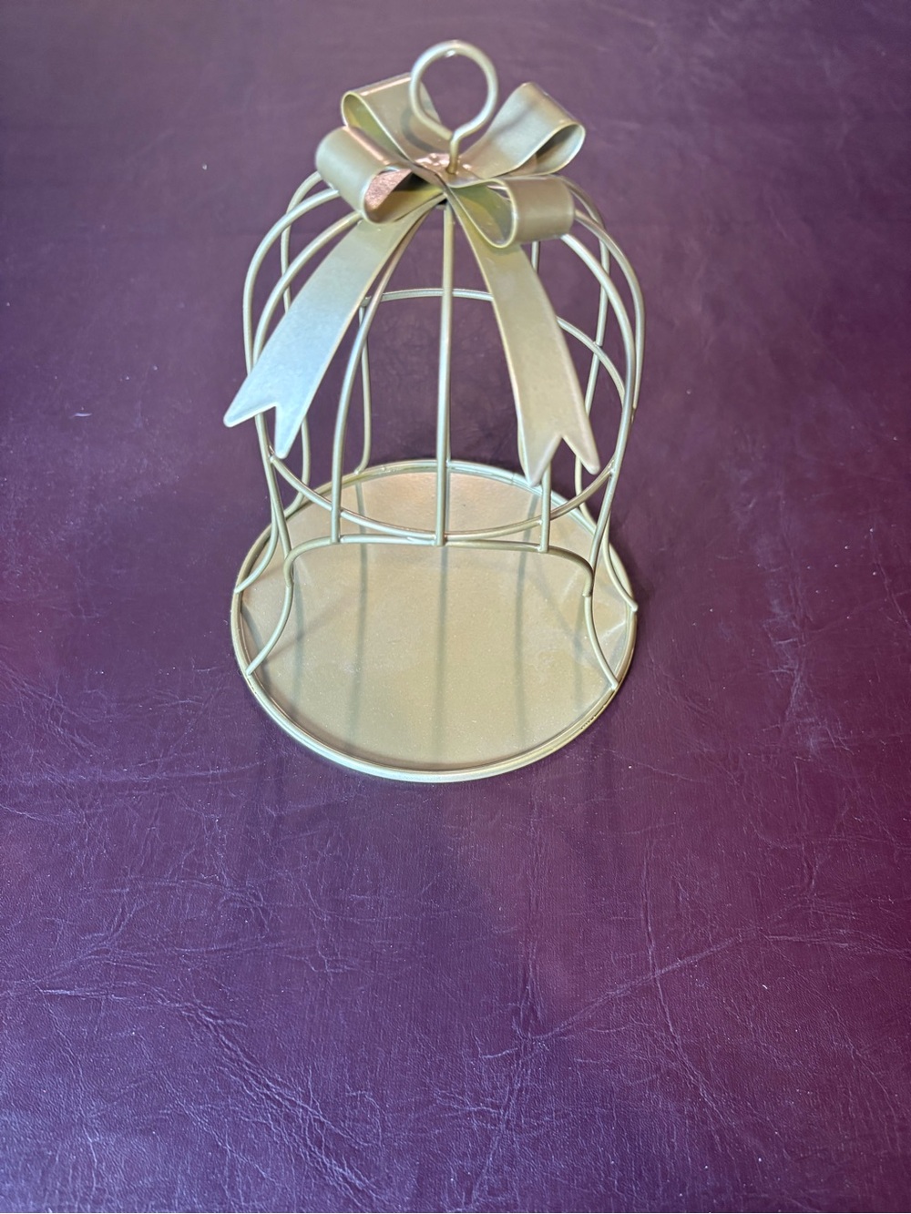 Gold Decorative Bell Form Trinket Holder with Bow